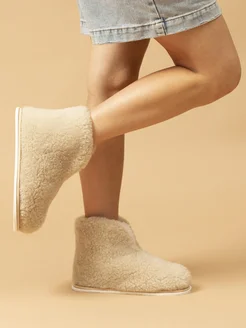 Тапочки чуни домашние зимние с подошвой из ЭВА