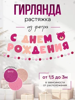 Растяжка С Днем Рождения для комнаты и фотозоны AIDA PERFECT